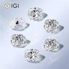 Diamante cultivado de laboratório de corte de almofada com certificado IGI