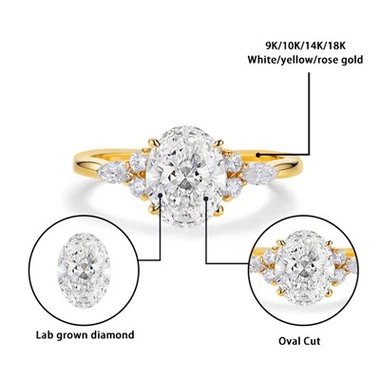 LAB CRIADO OVEL DIAMENTO NOVAGIENTE GOLD ANEL