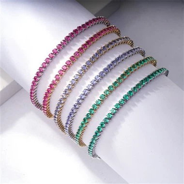 Pulseira de pedras preciosas de laboratório